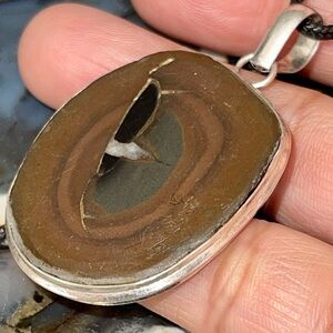 Brown Septarian Nodule Pendant 2 1/4”